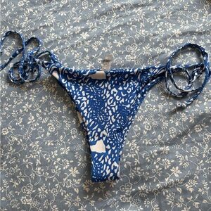 Blue Patterned Women's Swim Bottom